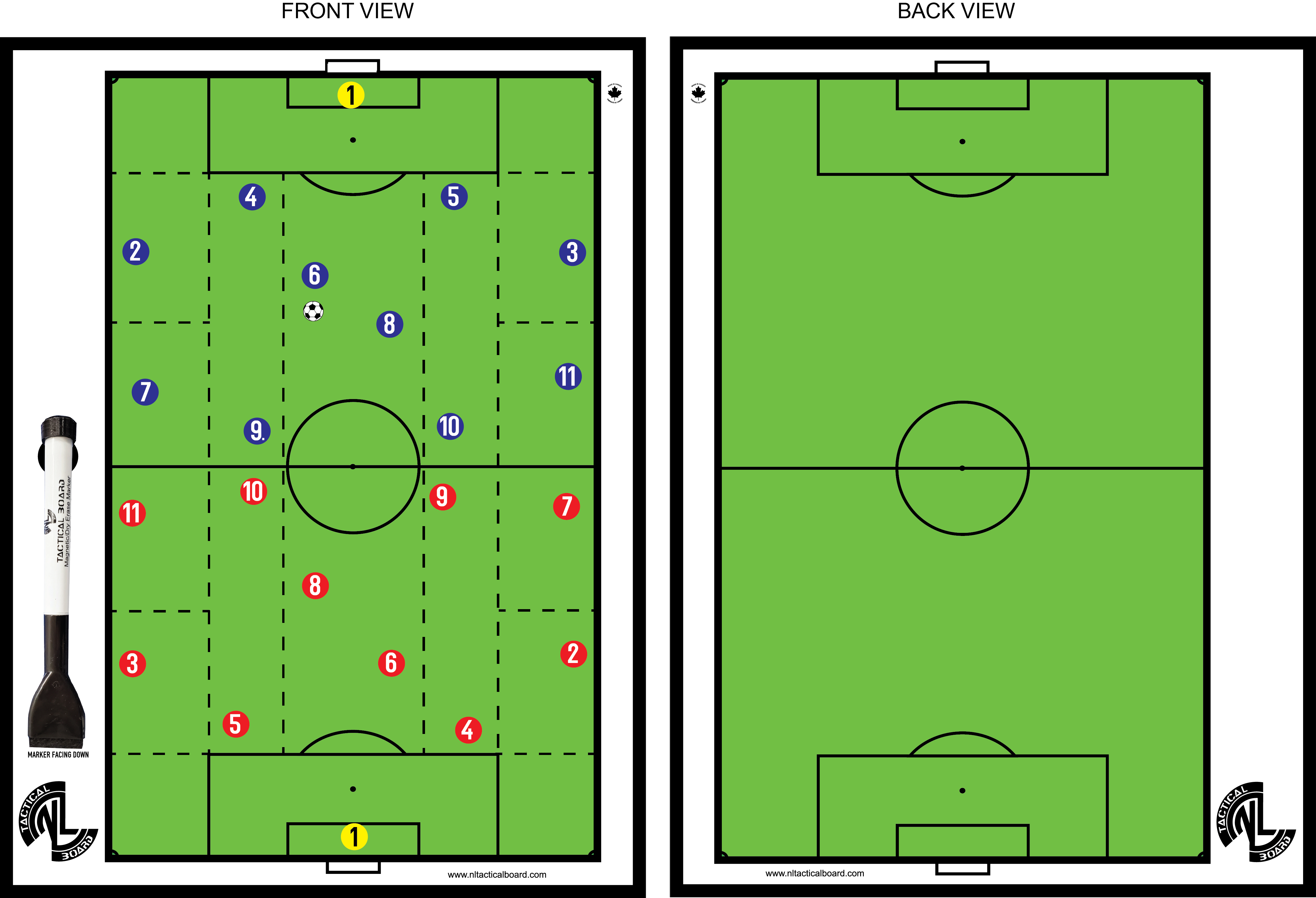 soccer board with zones